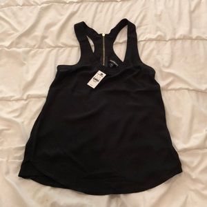 NWT Black EXPRESS  zip racer back blouse